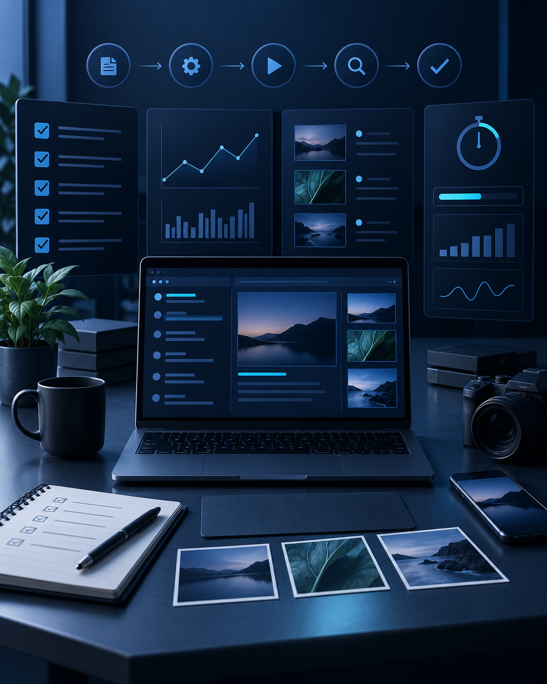 A structured digital testing workspace